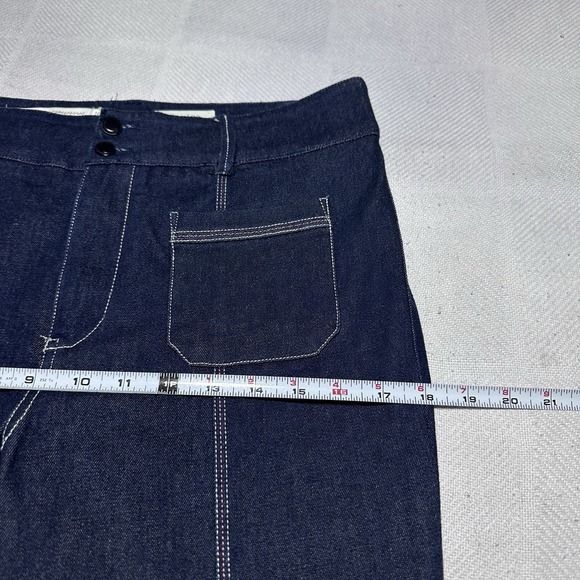 Anthropologie Pilcro Flare Jeans Womens 28 Dark Wash Denim Front Seam High Rise - Picture 9 of 13